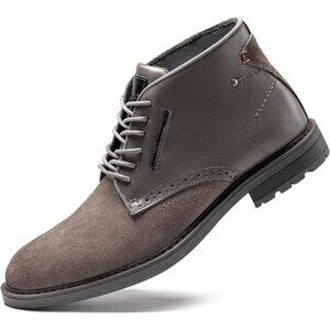 👑Men's Oxfords Chukka Ankle Boot Gray Comfort And Fashion Casual Lace Up Shoes
